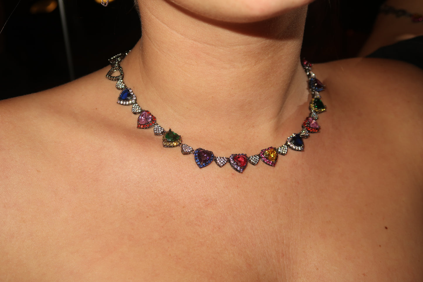 Collier Kayla parure de cœurs