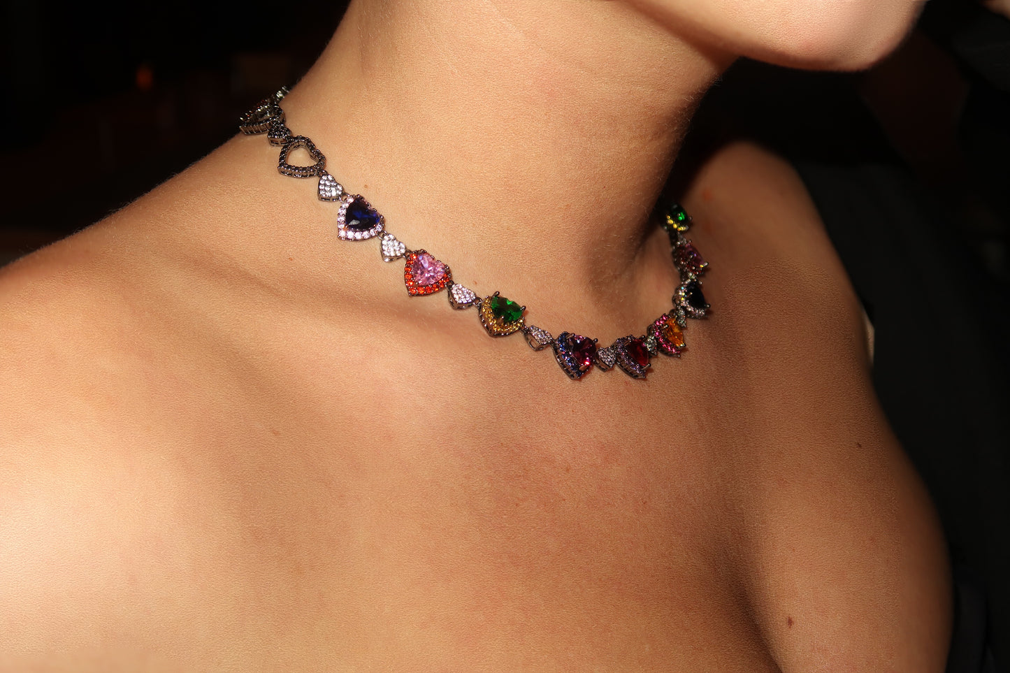 Collier Kayla parure de cœurs