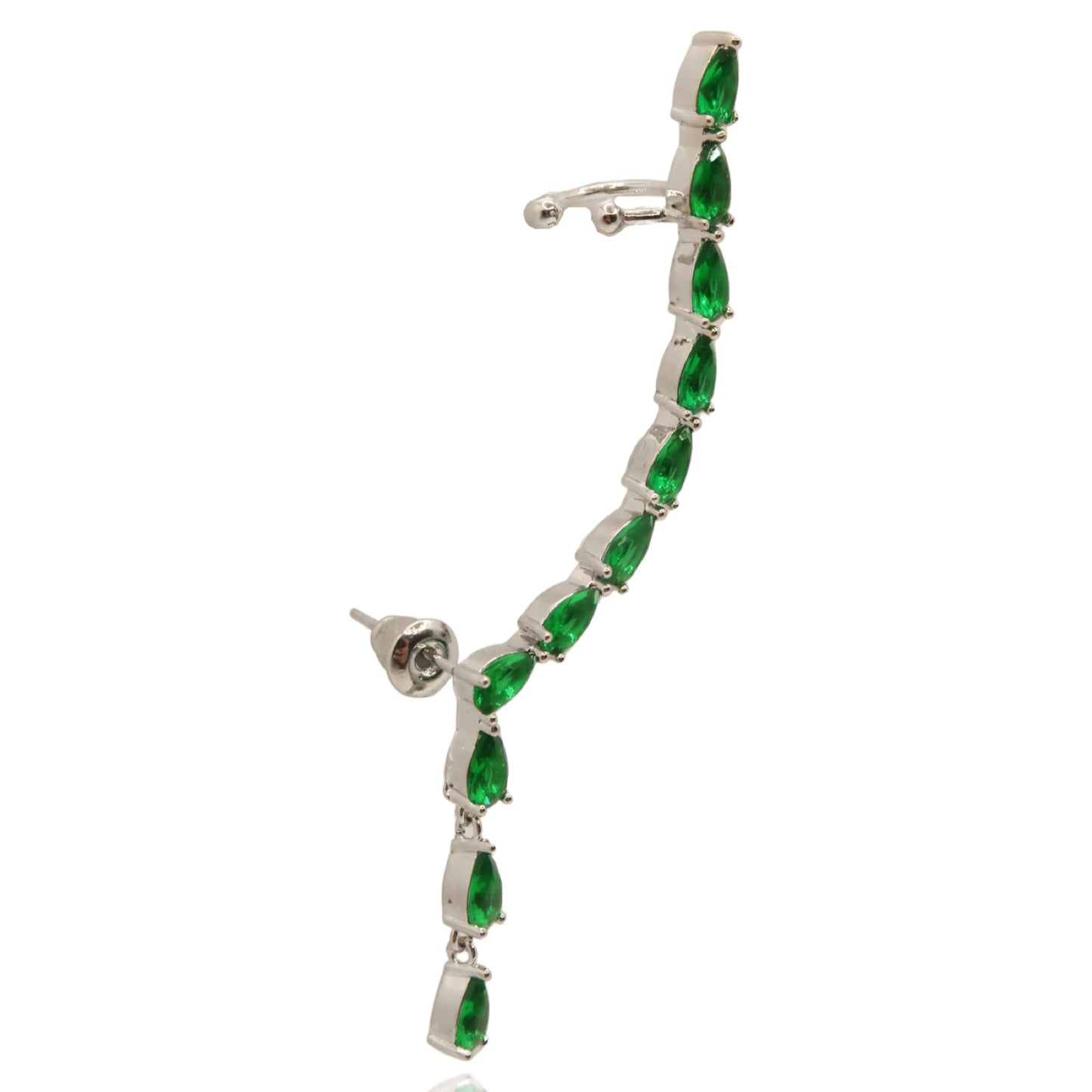 Boucle d’oreille Ayla earcuff silver & green